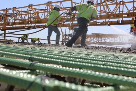 Construction of Ric Williamson Memorial Highway Bridge over I-20 in March of 2014